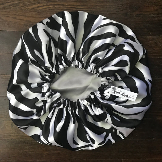 Zebra Print Satin Bonnet