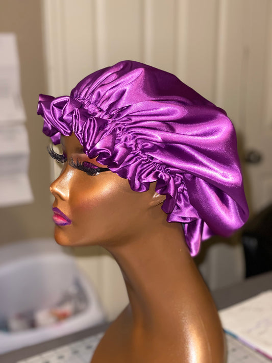 Solid Pinks & Purples Satin Bonnet