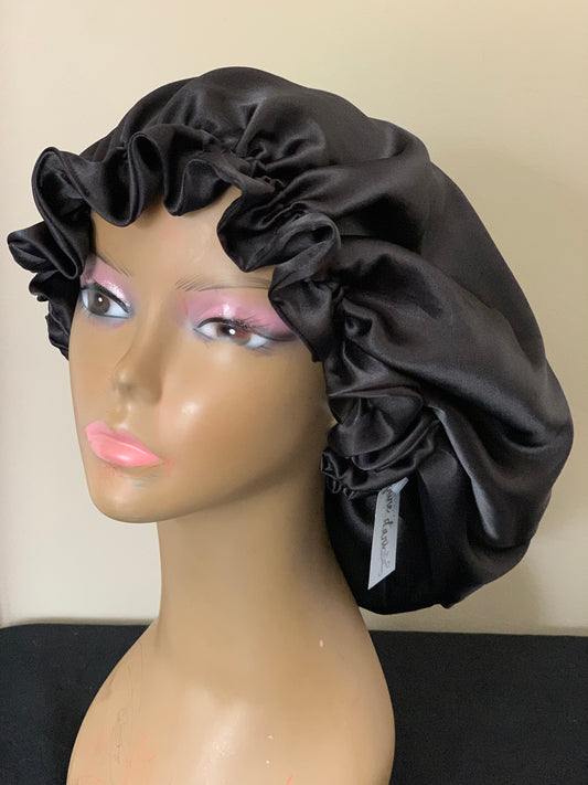 Solid Grayscale Colors Satin Bonnet